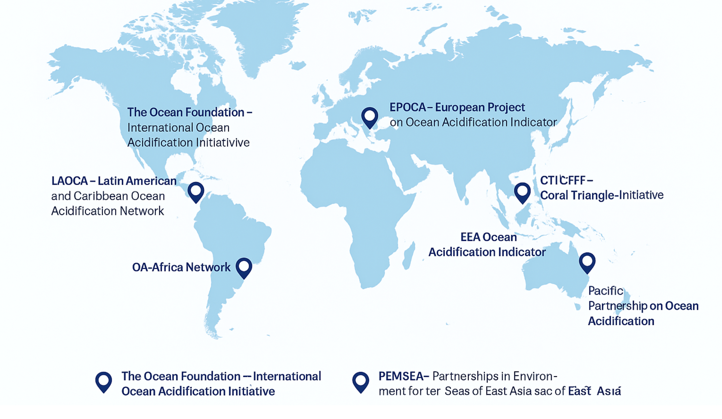 Map of ocean acidification initiatives
